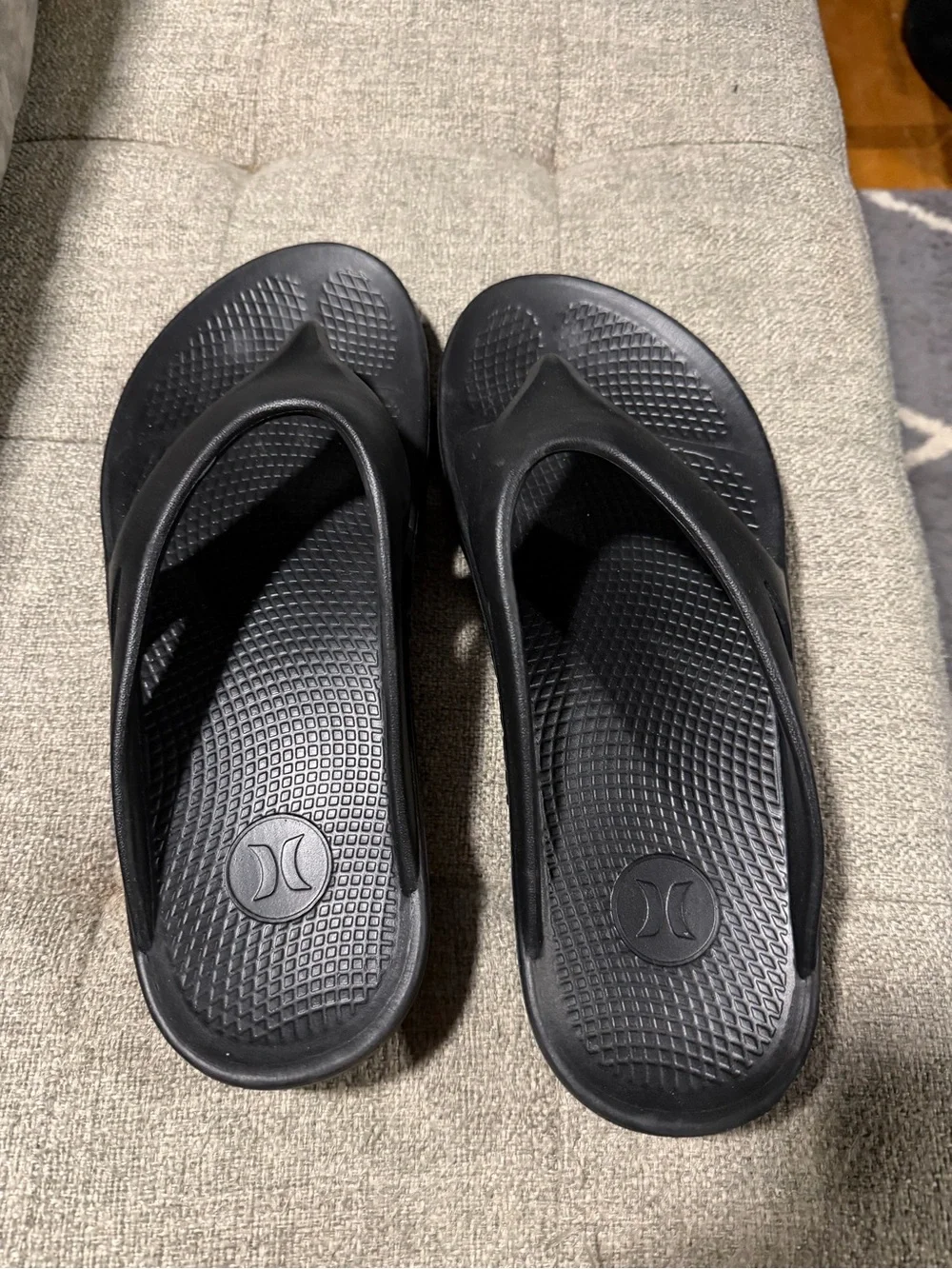Hurley Men’s Black Slide Sandals with Textured Outsole
